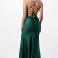 Back lace up mermaid dress with waist shirring