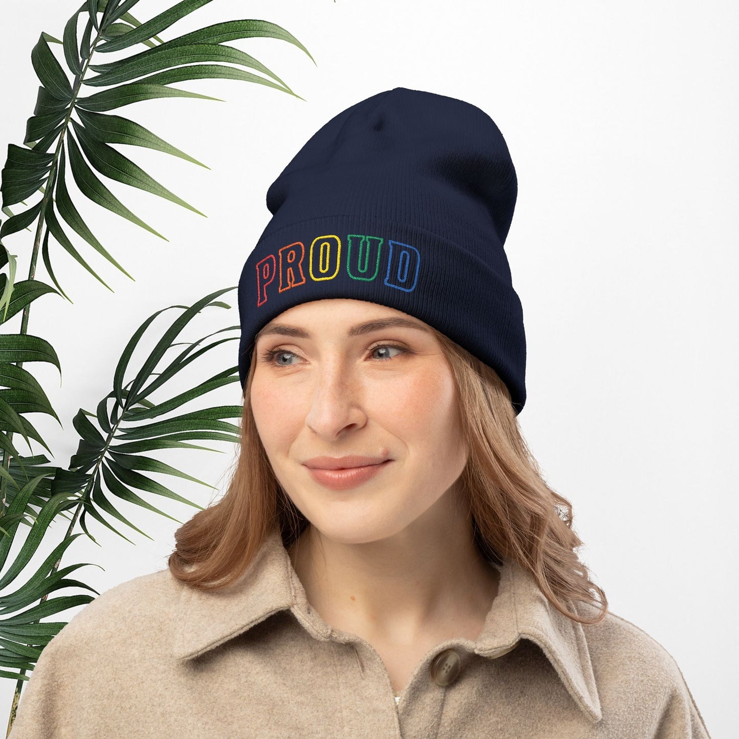 Rainbow Proud LGBTQ+ Pride Embroidered Knit Beanie