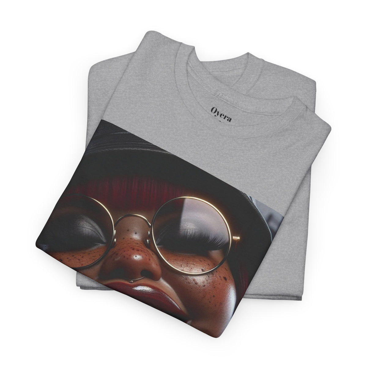 Smiling Afro Woman Graphic Tee — Bold Urban Portrait T-Shirt