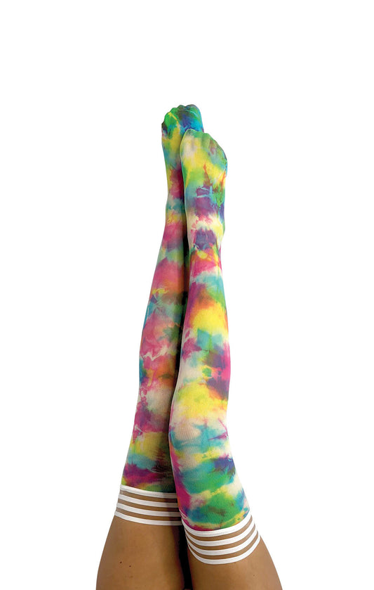 Gilly: Rainbow Tie Dye Thigh-Highs