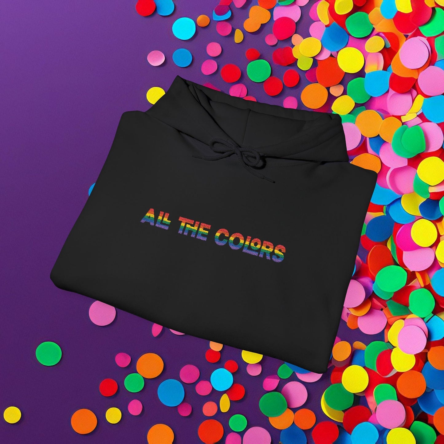 "All the Colors" Rainbow Embroidered Unisex Heavy Blend™ Hooded Sweatshirt