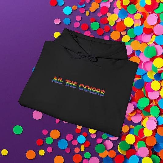 "All the Colors" Rainbow Embroidered Unisex Heavy Blend™ Hooded Sweatshirt