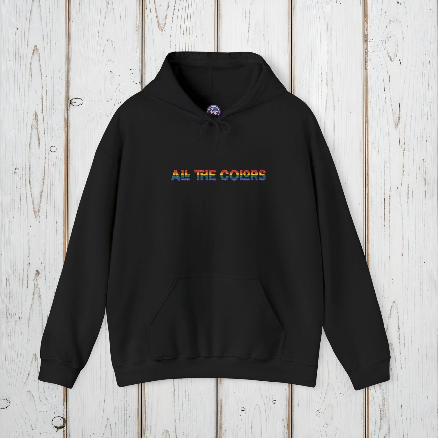 "All the Colors" Rainbow Embroidered Unisex Heavy Blend™ Hooded Sweatshirt