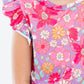 Hawaiian Floral S/S Ruffle Tee