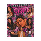 Parental Advisory Pink Pop Collage Velveteen Plush Blanket