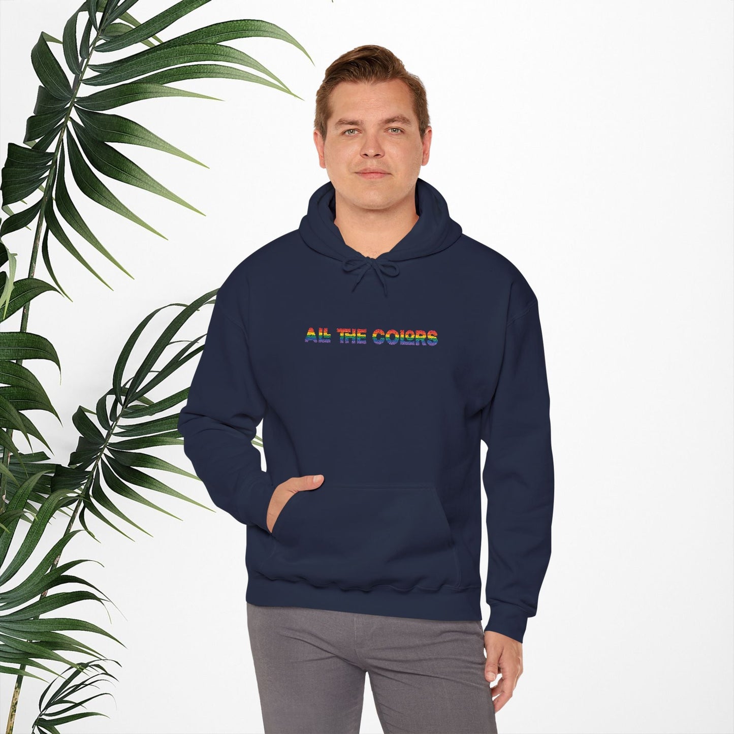 "All the Colors" Rainbow Embroidered Unisex Heavy Blend™ Hooded Sweatshirt