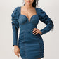Denim Ruched Corset Mini Dress