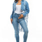 “Flex On ‘Em” Denim Crop Jacket