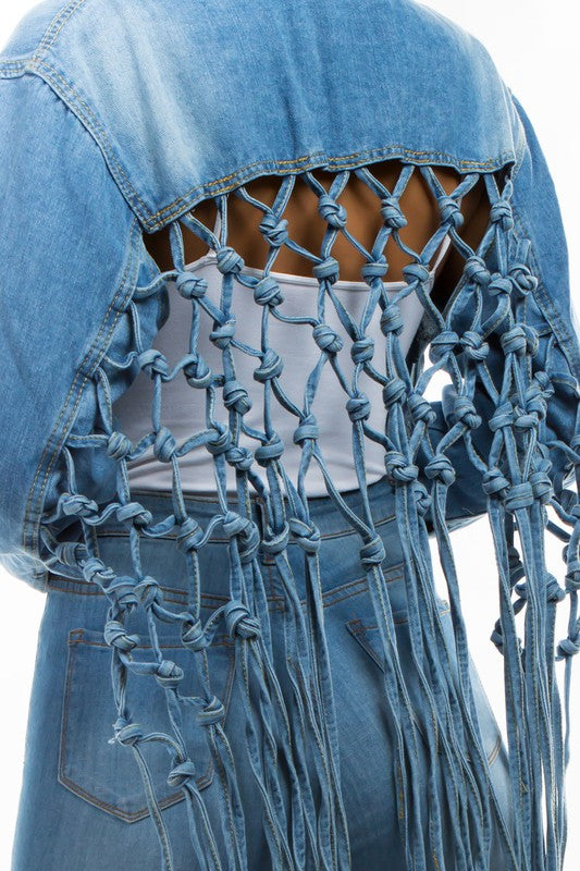 “Flex On ‘Em” Denim Crop Jacket