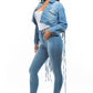 “Flex On ‘Em” Denim Crop Jacket