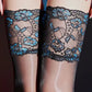 Lace Floral Black Sheer Stockings