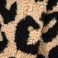 Khaki Leopard Sherpa Button Front Collared Vest Jacket
