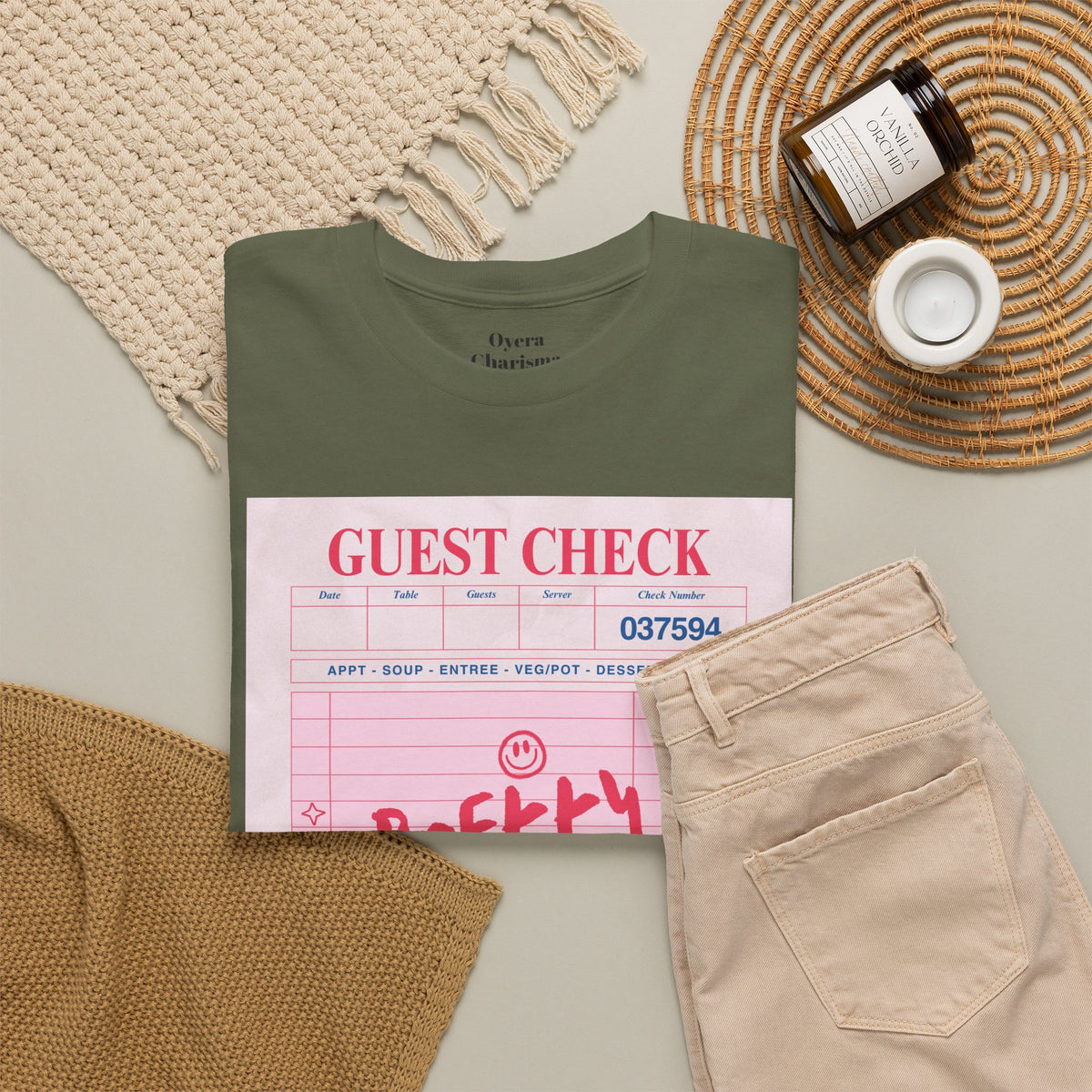 Pretty Curvy Girl Tee — Pink Guest Check Graphic Shirt