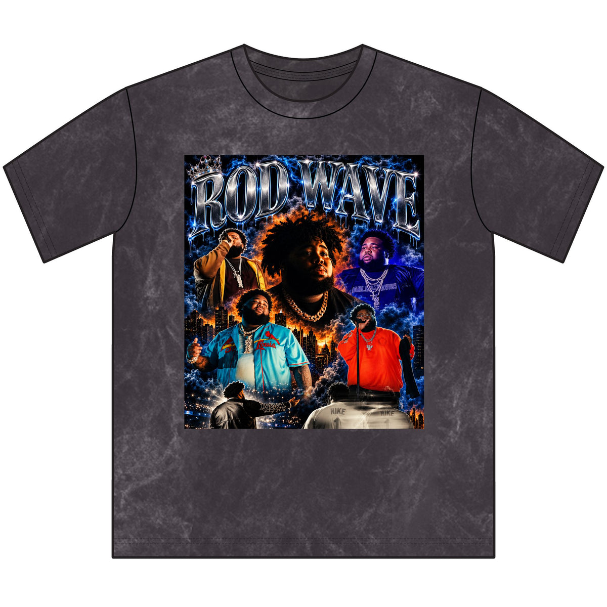 “Rod Wave” Blue Vintage Crewneck Tee