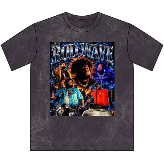 “Rod Wave” Blue Vintage Crewneck Tee