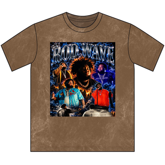 “Rod Wave” Blue Vintage Crewneck Tee