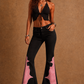 Rockstar Rouge Flare Pink Crocodile