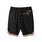Konus Men's Tonal Checkered Shorts with Tape in Black