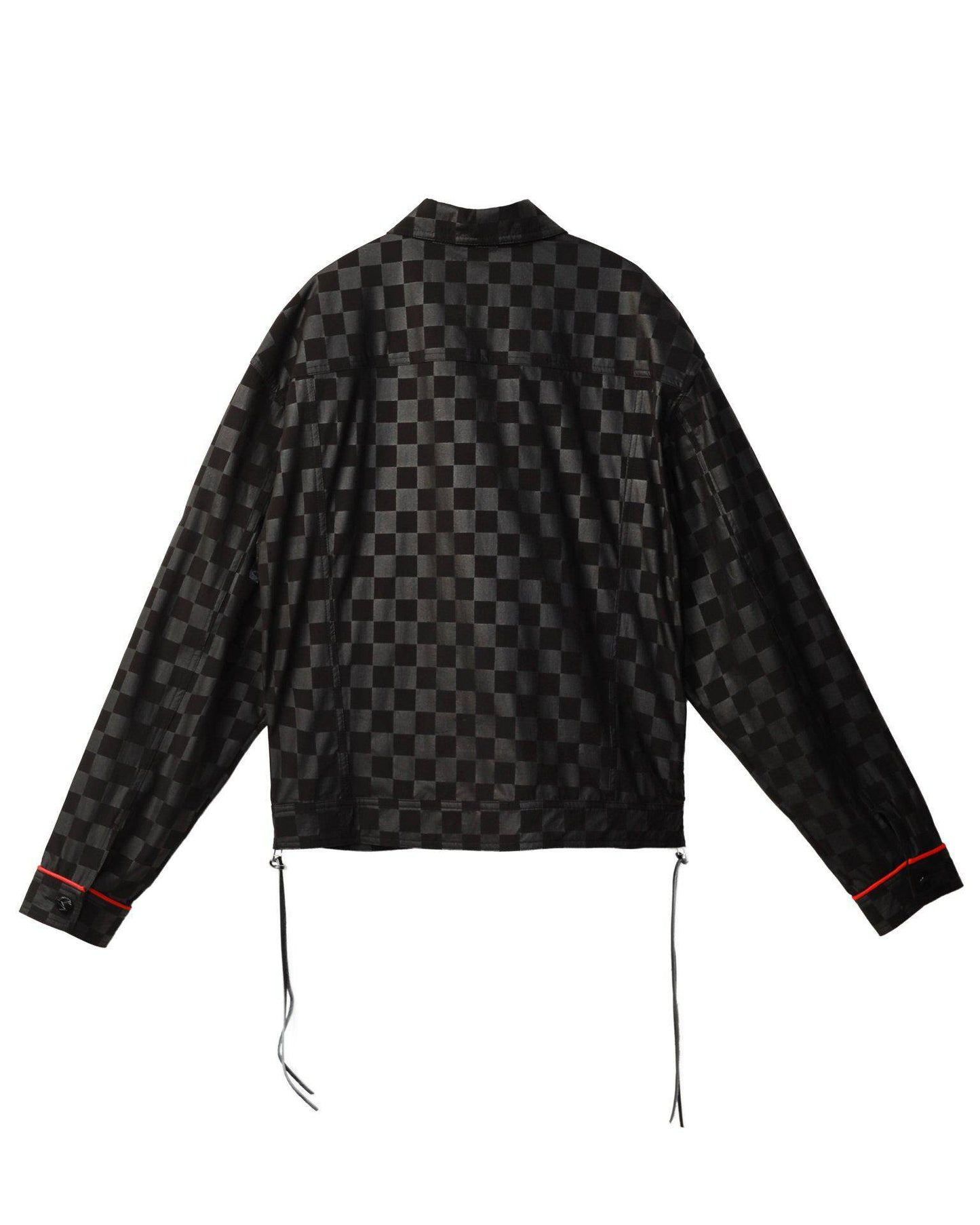 Konus Men's Black Checkered Trucker Jacket