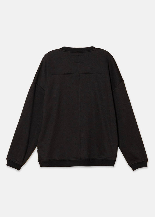 Konus Men's Zipper Chest Pocket Sweatshirt in Black