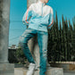Blank State Men's Retro Swishy Track Jacket in Sky Blue