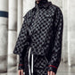 Konus Men's Black Checkered Trucker Jacket