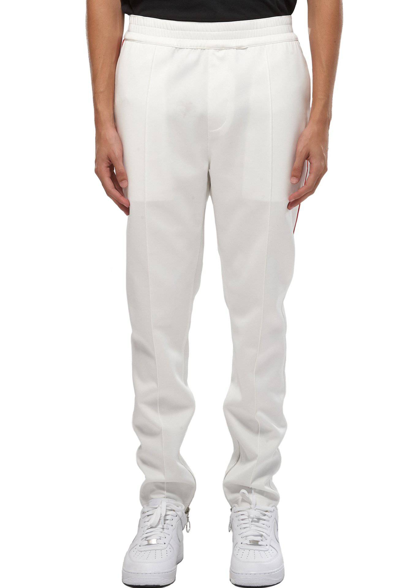 Konus Men's Track Pants With Knit Tape detail in White