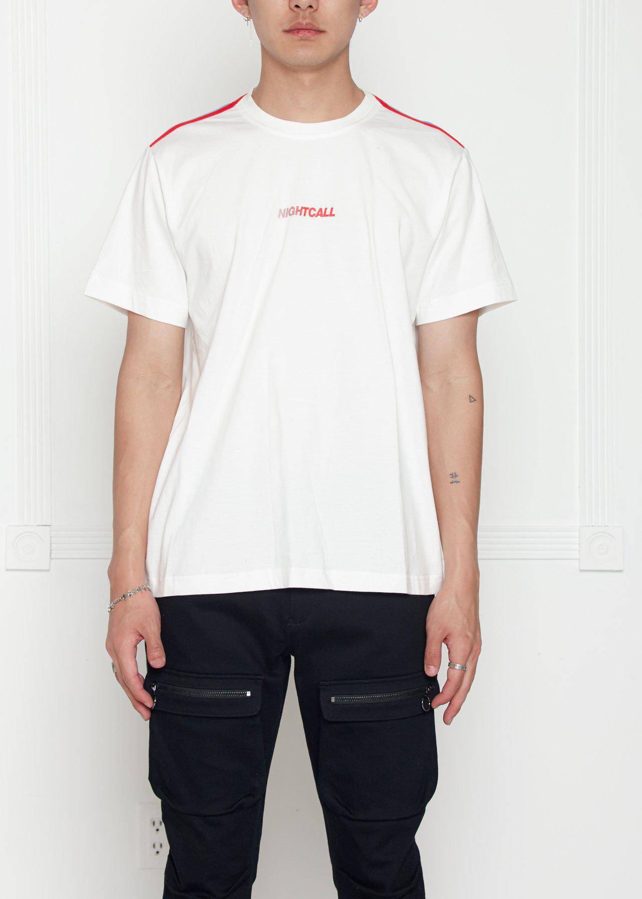 Shoulder Tape Nightcall Tee in White