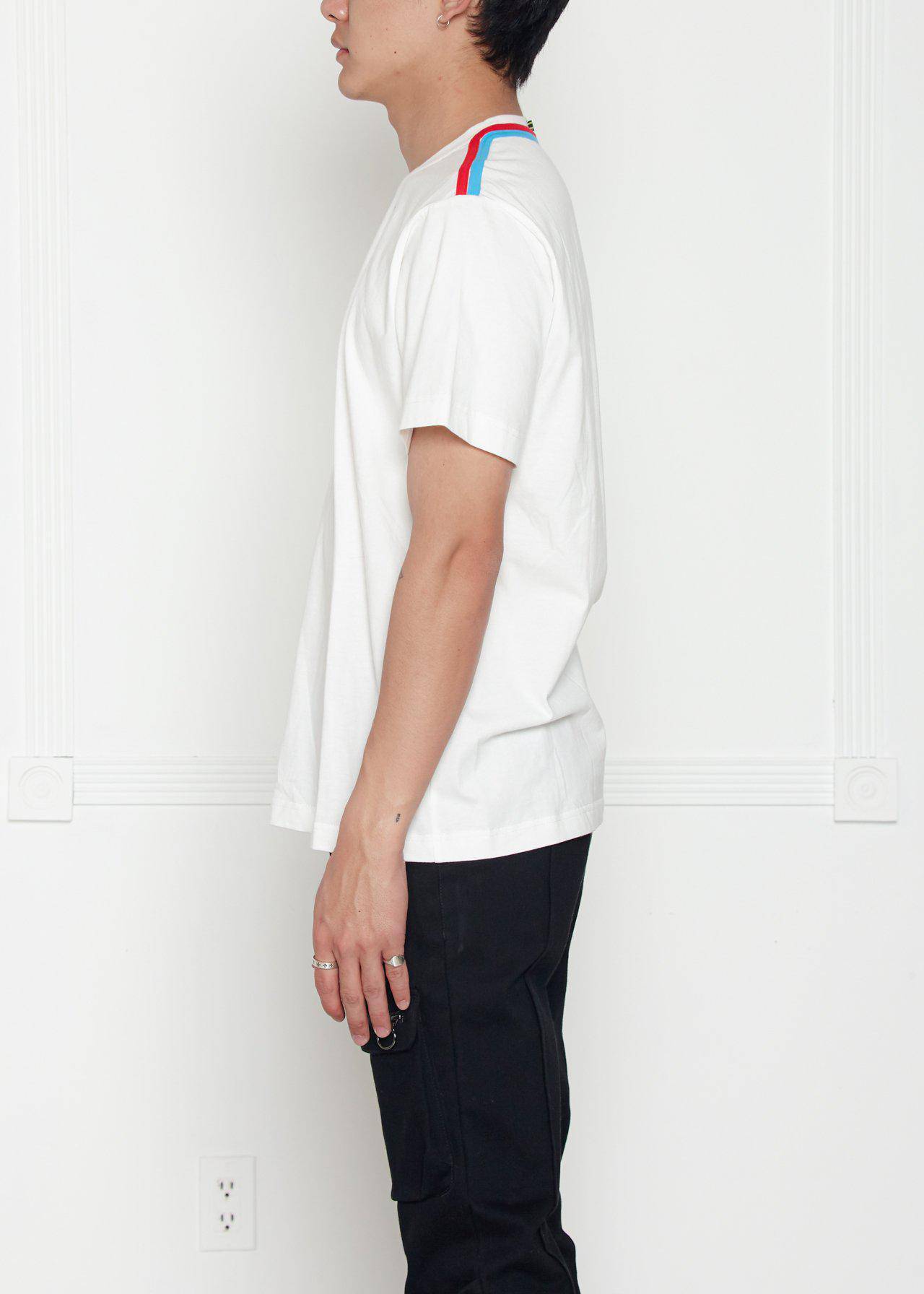 Shoulder Tape Nightcall Tee in White