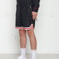 Konus Men's Tonal Checkered Shorts with Tape in Black