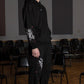 Konus Men's Logo Print Patch Hoodie in Black