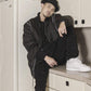 Konus Men's Oversize Bomber Jacket in Black