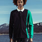 Konus Men's Rugby Tee With Color Blocking in Navy