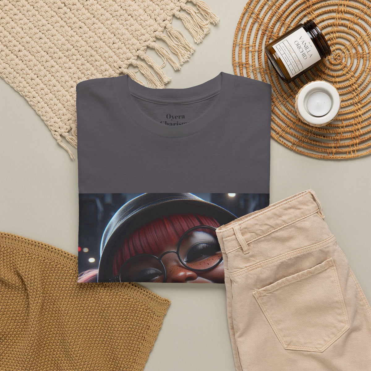 Graphic Tee — Smiling Afro Girl Portrait Shirt