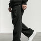 Konus Men's Wide Print Patch French Terry Sweatpants in Black