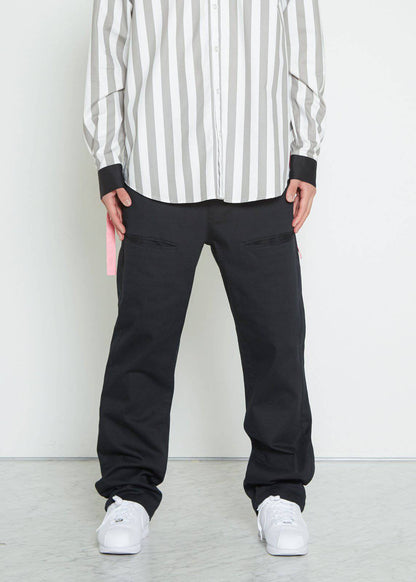Konus Men's Baggy Chino Pants in Black