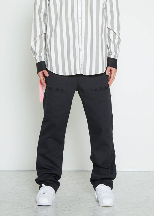 Konus Men's Baggy Chino Pants in Black