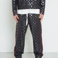 Konus Men's Tonal Checker Printed Pants in Black