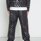 Konus Men's Tonal Checker Printed Pants in Black