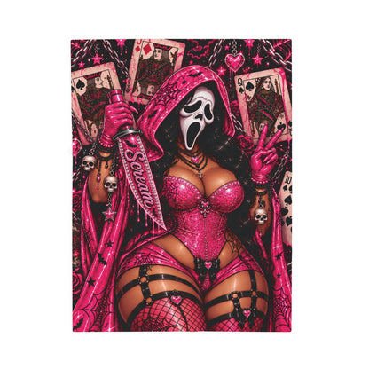 Pink Horror Scream Queen Playing Cards Velveteen Plush Blanket