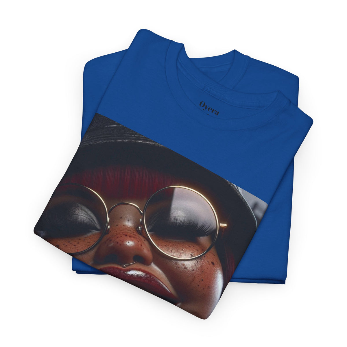 Smiling Afro Woman Graphic Tee — Bold Urban Portrait T-Shirt