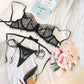 Black Sexy Lace Seduction Underwear See-through Tight Garter Belt Sexy Lingerie