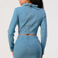 Denim Lace-Up Halter Two-Piece Set