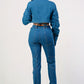 Ruched Sleeve Cropped Denim Jacket
