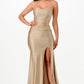 Back lace up mermaid dress with waist shirring