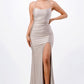 Back lace up mermaid dress with waist shirring