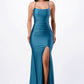 Back lace up mermaid dress with waist shirring