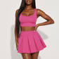 Pleated Mini Skirt, Pink