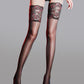 Lace Floral Black Sheer Stockings