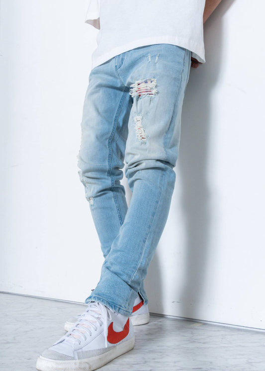 “No Fixin” Me” Light Washed Denim